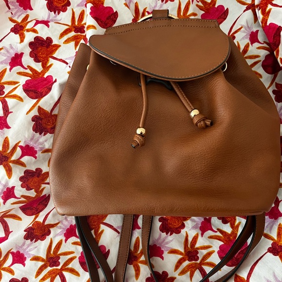 Lauren Conrad Brown Mini Backpack with Adjustable Straps and Gold Ring - Picture 2 of 9